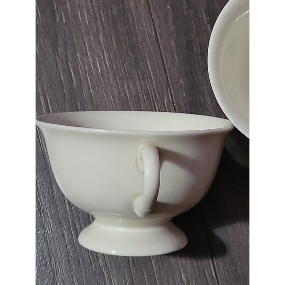 Castleton Creamware Footed Tea Cup Lot Of 4 Vintage USA 2.75x4in Cottagecore - Picture 6 of 6